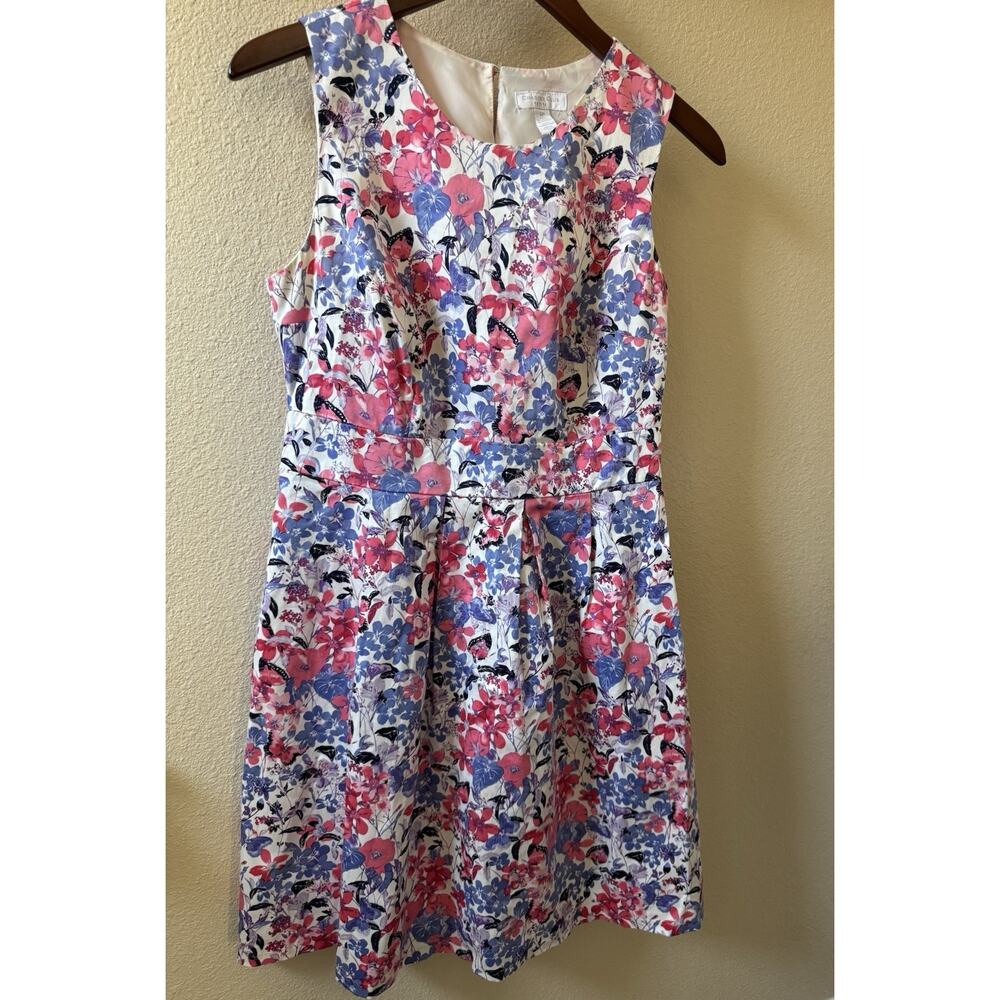 Charter Club Dress Size 6P Colorful Floral Fit & Flare Flowy Sleeveless Pleated
